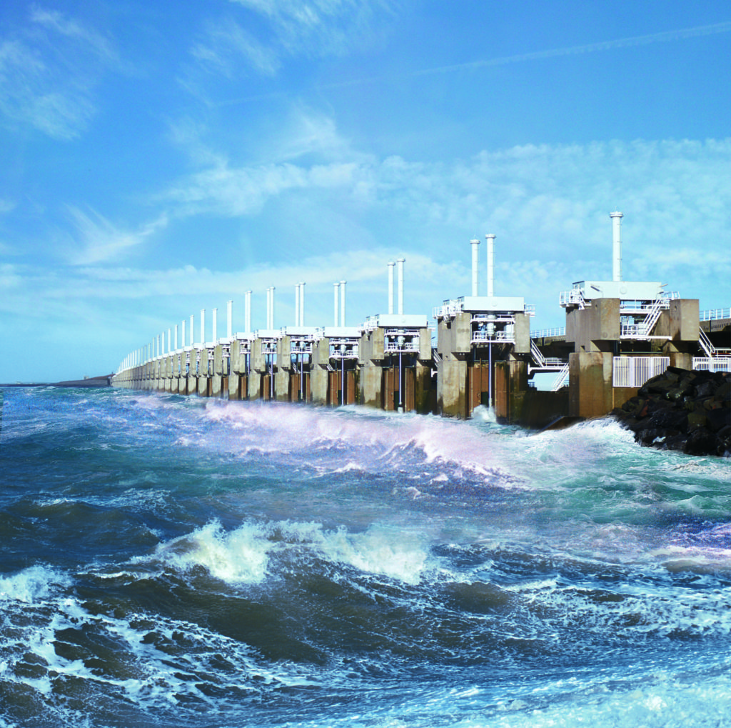 Storm Surge Barrier. Below Sea-Level: the Maeslantkering Storm Surge Barrier.